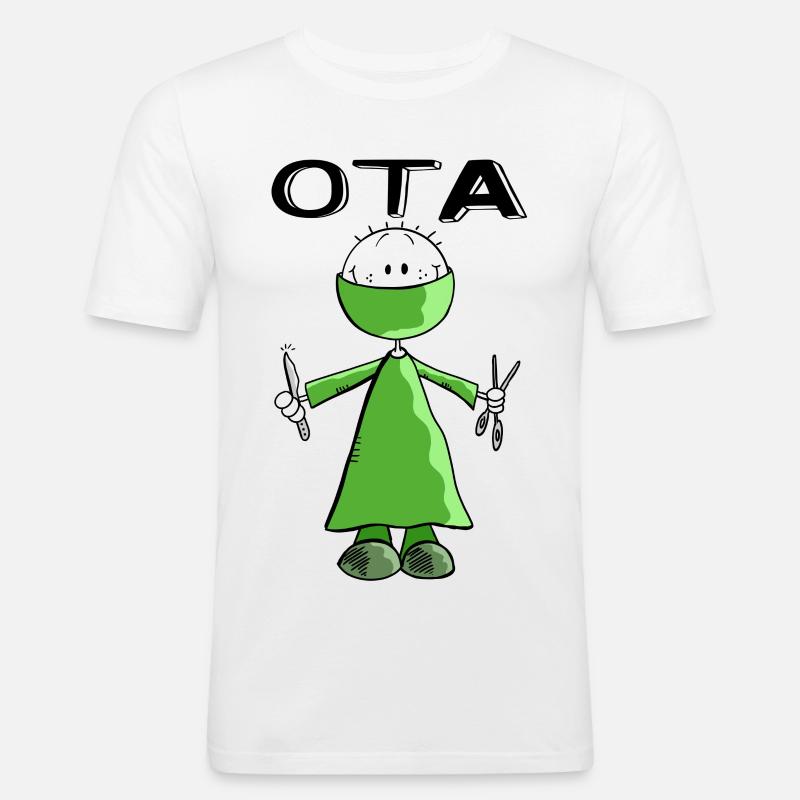 Operationstechnischer Assistent Strichmann - OTA - Männer Slim Fit T-Shirt - Weiß