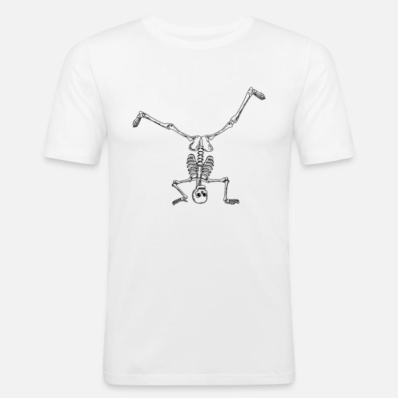 Breakdance Breakdancer Breakdancing Skelett - Männer Slim Fit T-Shirt - Weiß