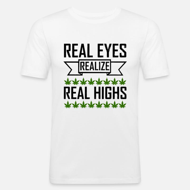 Weed - Männer Slim Fit T-Shirt - Weiß