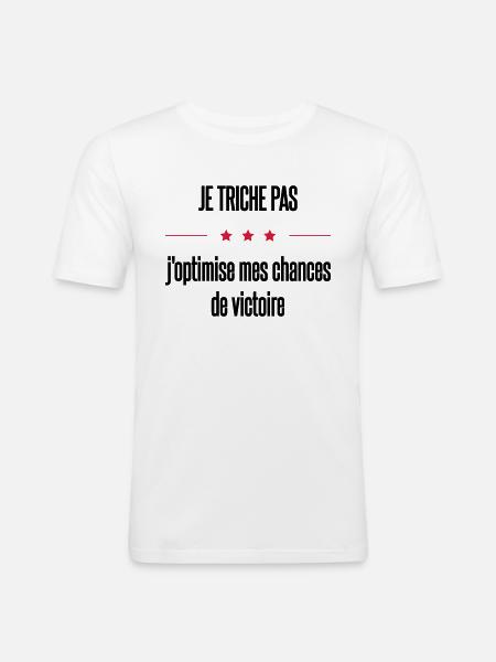 je triche - T-shirt près du corps Homme - blanc