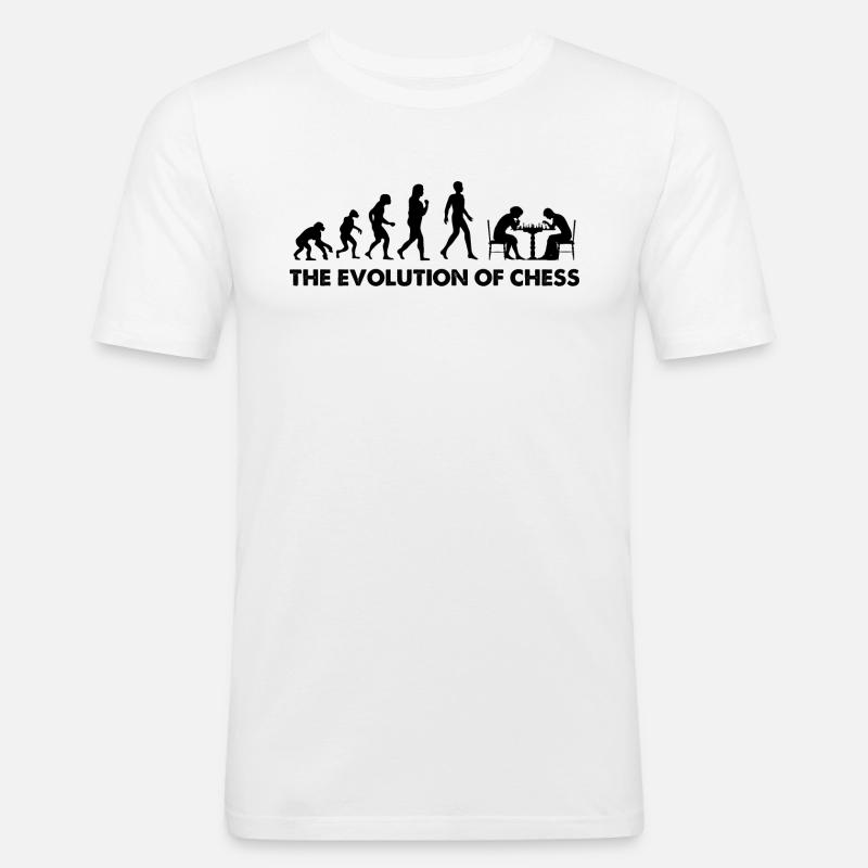 The Evolution Of Chess - Männer Slim Fit T-Shirt - Weiß