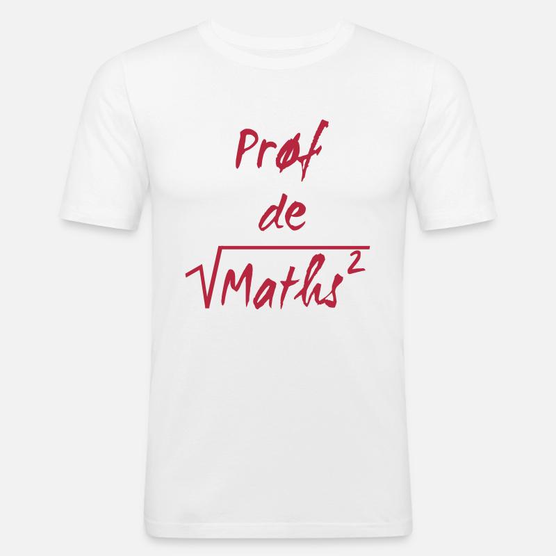 Prof de maths - Männer Slim Fit T-Shirt - Weiß