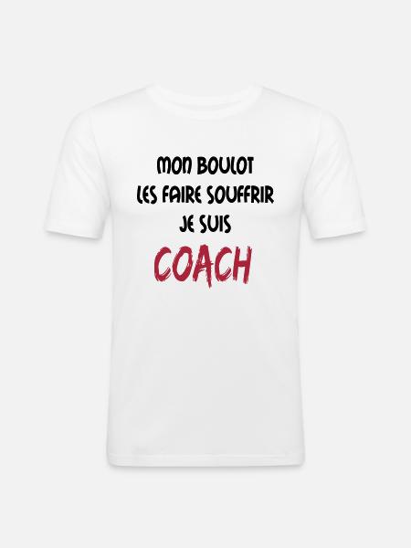 Mon boulot coach 2 - Men's Slim Fit T-Shirt - white