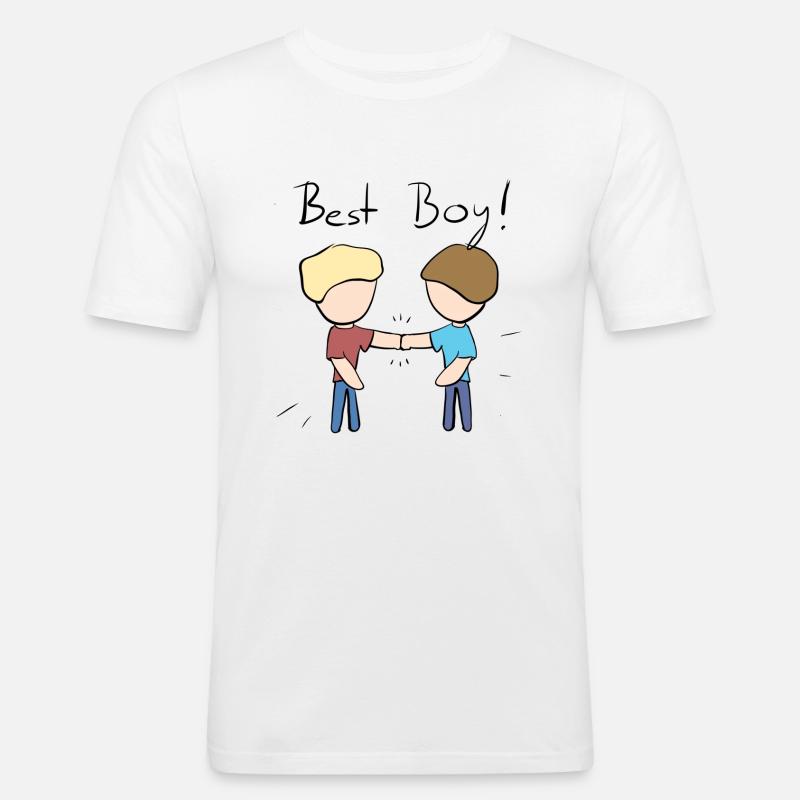 bester Junge Kumpels Freunde Freundschaft - Männer Slim Fit T-Shirt - Weiß