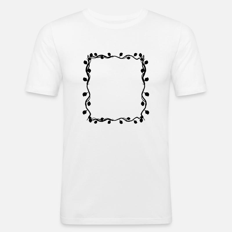 Leaves Square Branches Frame Square - Men's Slim Fit T-Shirt - white