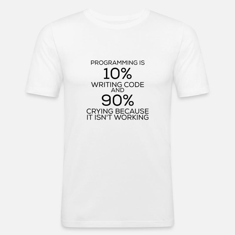 Funny saying programming programming - Men's Slim Fit T-Shirt - white