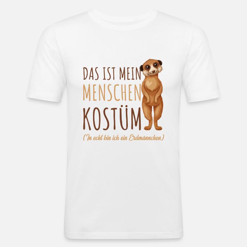 Erdmännchen - Männer Slim Fit T-Shirt - Weiß