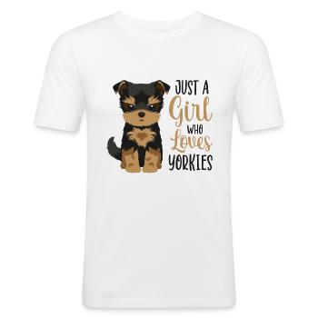 Yorkshire Terrier - Men's Slim Fit T-Shirt - white - Front - Nik (191cm)