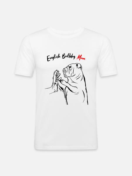 English Bulldog - Men's Slim Fit T-Shirt - white