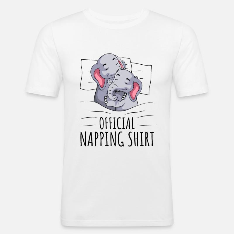 Éléphant - T-shirt près du corps Homme - blanc