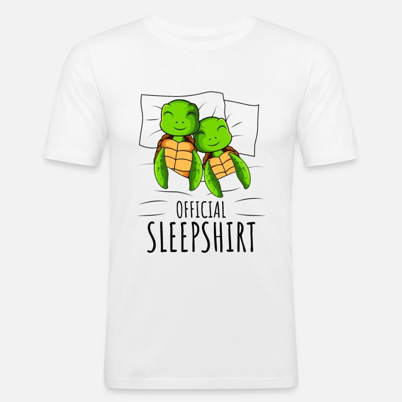 Schildkröte - Männer Slim Fit T-Shirt - Weiß