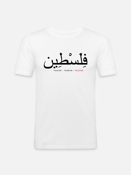 palestine - T-shirt près du corps Homme - blanc