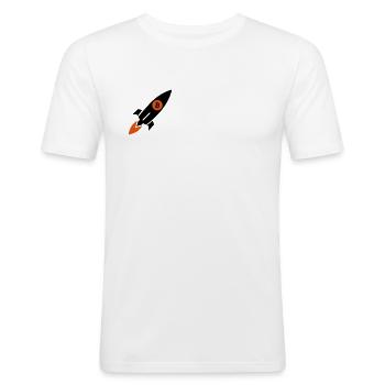 bitcoin to the moon - Men's Slim Fit T-Shirt - white - Front - Nik (191cm)