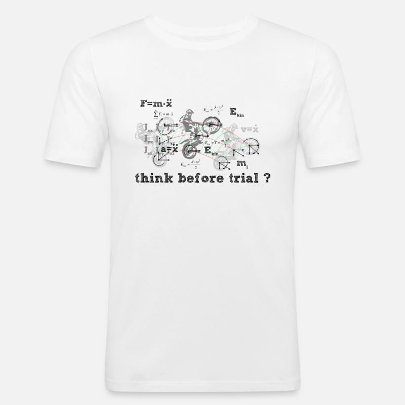 Think before Trial? - Männer Slim Fit T-Shirt - Weiß