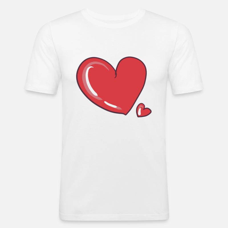 herzen herz - Männer Slim Fit T-Shirt - Weiß