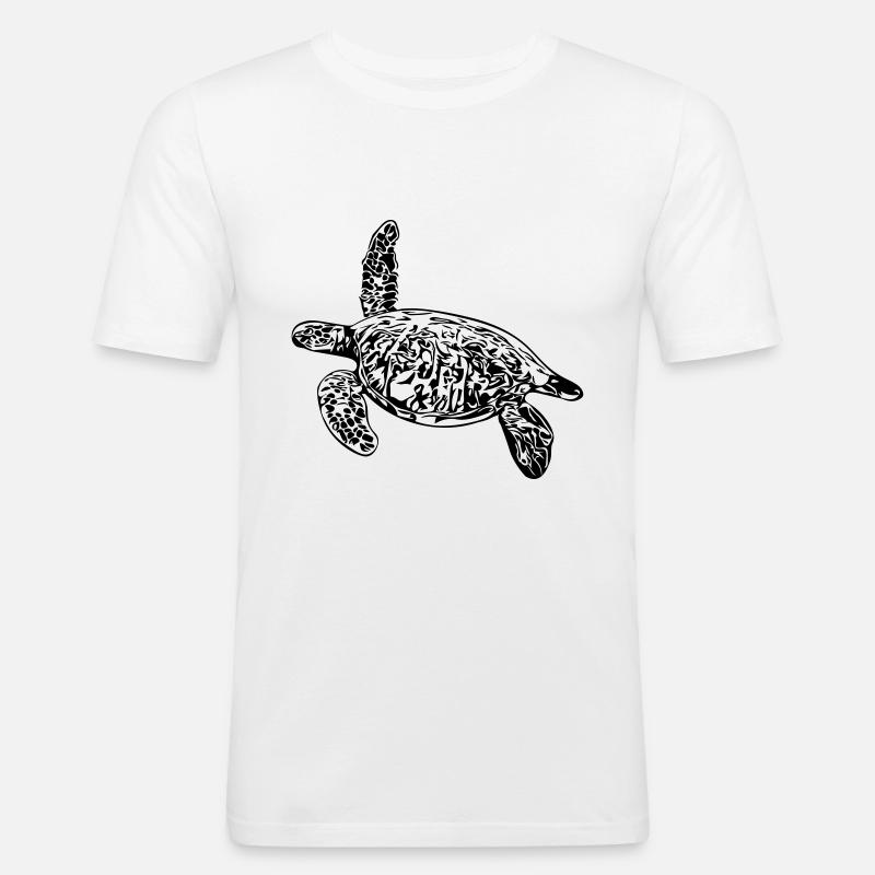 Schildkröte - Vector Design - Männer Slim Fit T-Shirt - Weiß