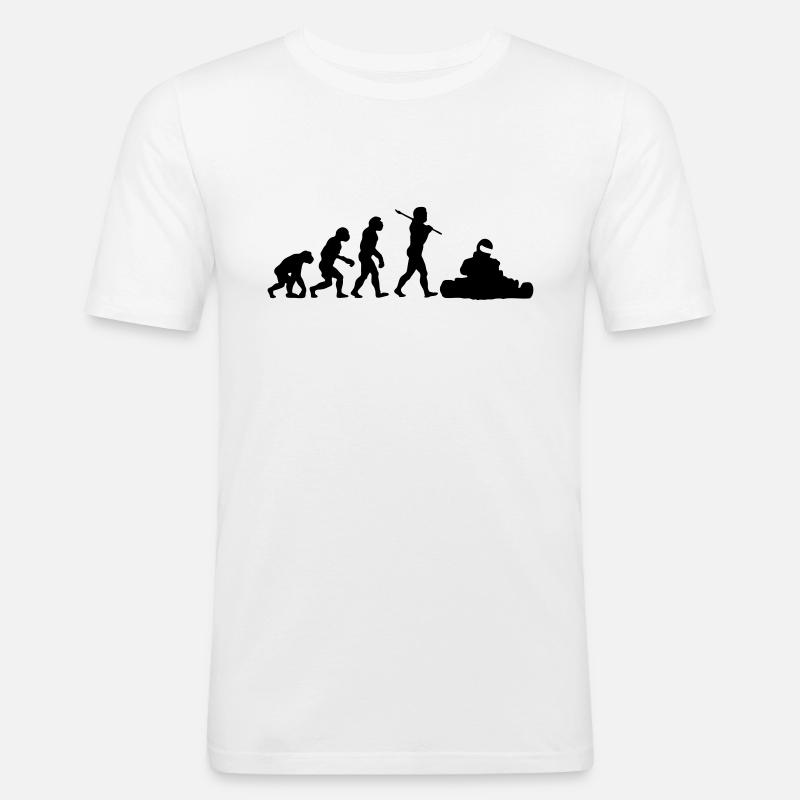 Karting Evolution - Männer Slim Fit T-Shirt - Weiß