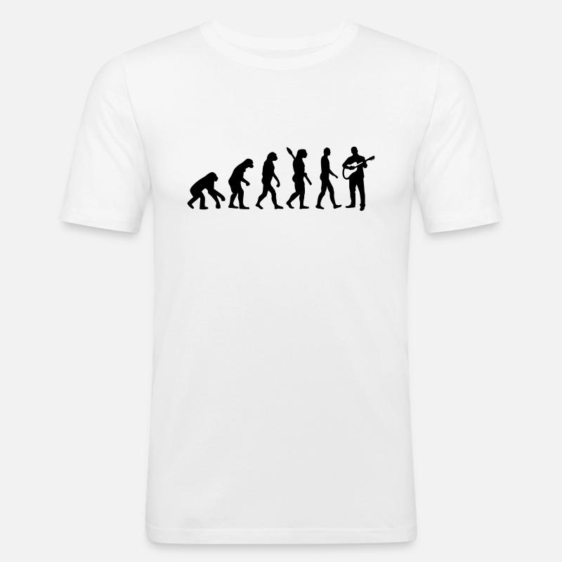 Evolution Guitar - Men's Slim Fit T-Shirt - white