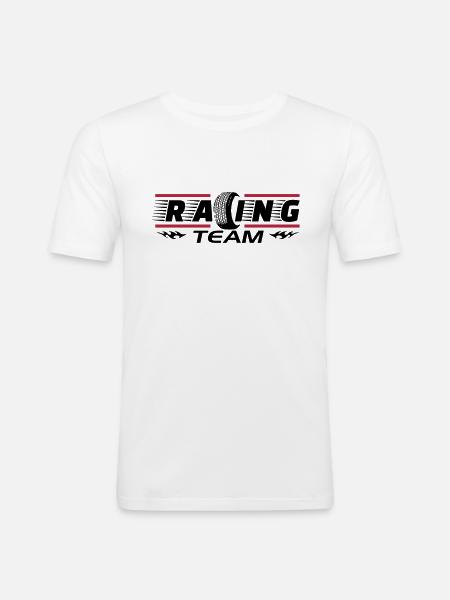 Racing Team - Männer Slim Fit T-Shirt - Weiß