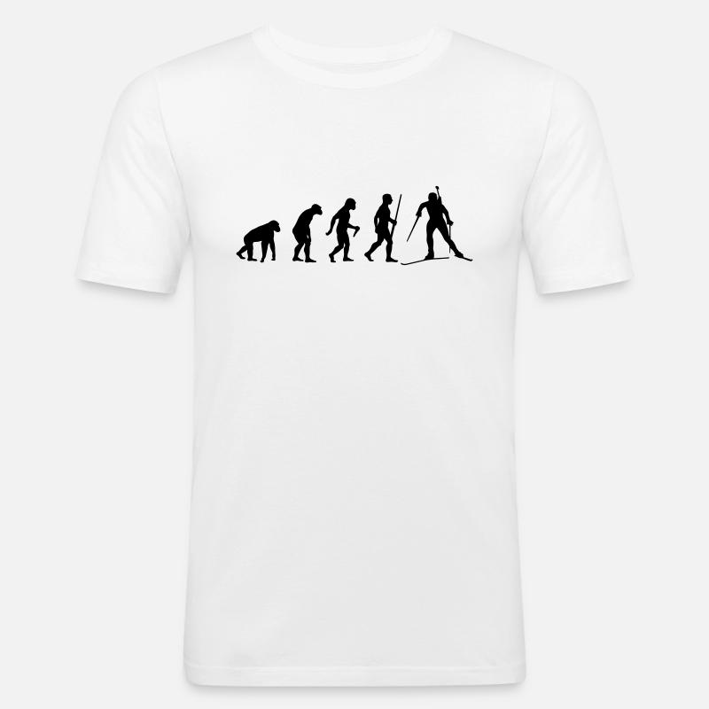 Biathlon Evolution - Männer Slim Fit T-Shirt - Weiß