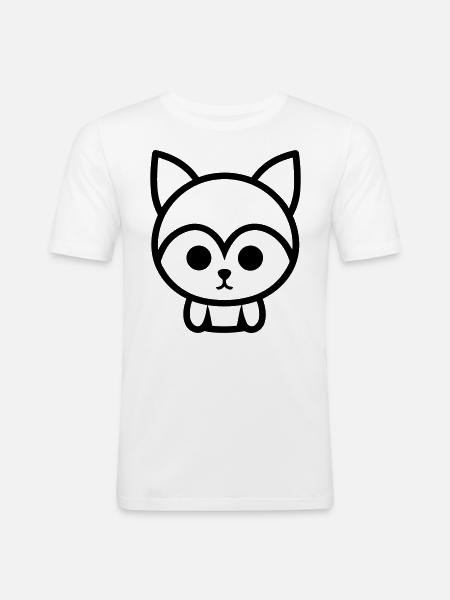 Fuchs - Männer Slim Fit T-Shirt - Weiß