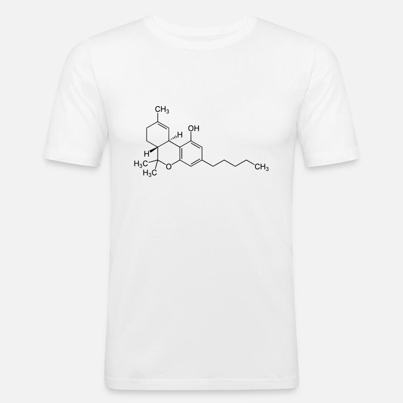 THC, Cannabis - Männer Slim Fit T-Shirt - Weiß