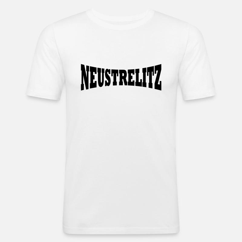 Neustrelitz Schiftzug - Männer Slim Fit T-Shirt - Weiß