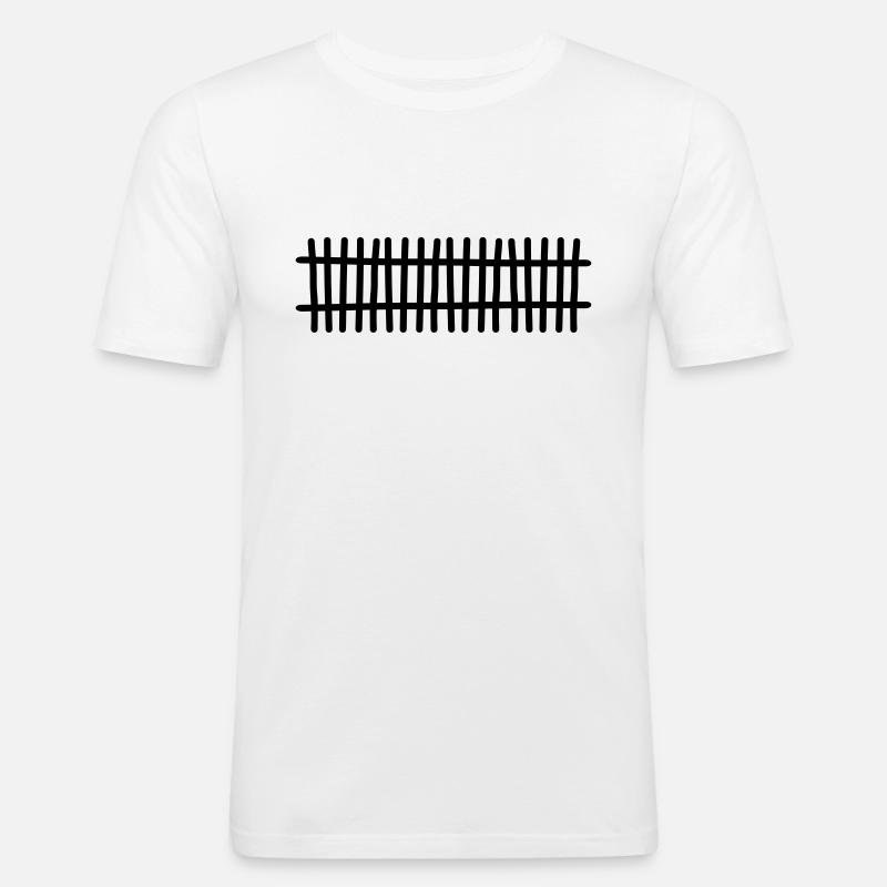 Zaun - Männer Slim Fit T-Shirt - Weiß
