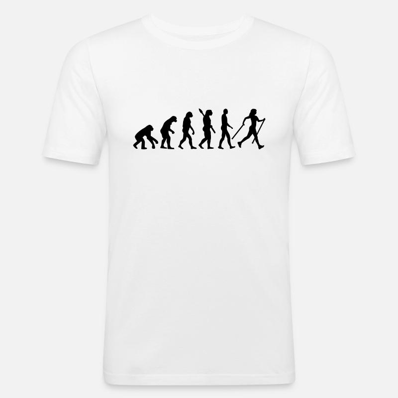 Evolution Nordic Walking - Männer Slim Fit T-Shirt - Weiß