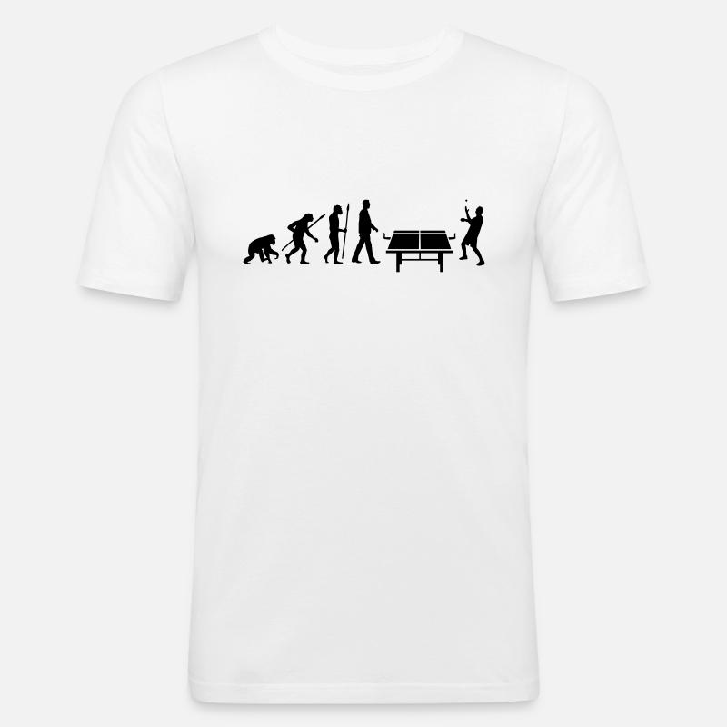 evolution_table_tennis_072012_b_1c - Männer Slim Fit T-Shirt - Weiß