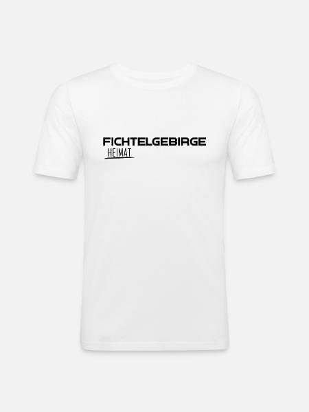 Fichtelgebirge Heimat - Männer Slim Fit T-Shirt - Weiß