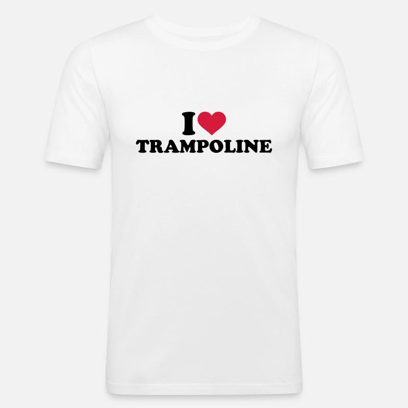 Trampolin - Männer Slim Fit T-Shirt - Weiß