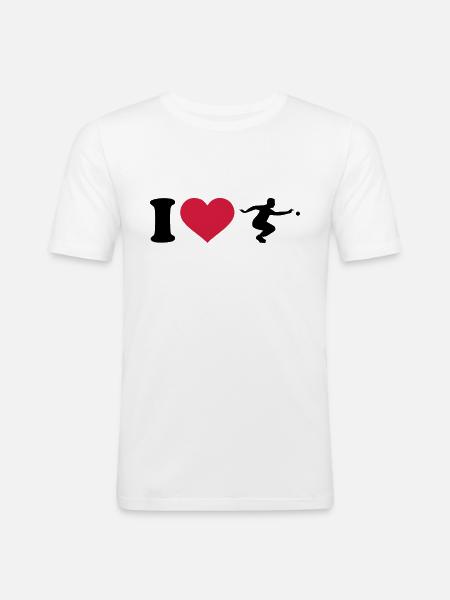 I love Boule - Men's Slim Fit T-Shirt - white