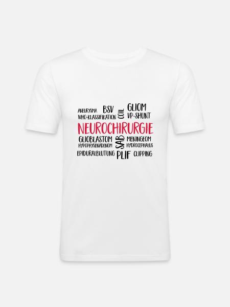 neurosurgery cloud - Men's Slim Fit T-Shirt - white
