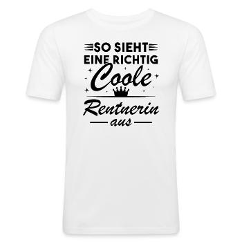 So sieht eine richtig coole Rentnerin aus - Männer Slim Fit T-Shirt - Weiß - Vorne - Nik (191cm)