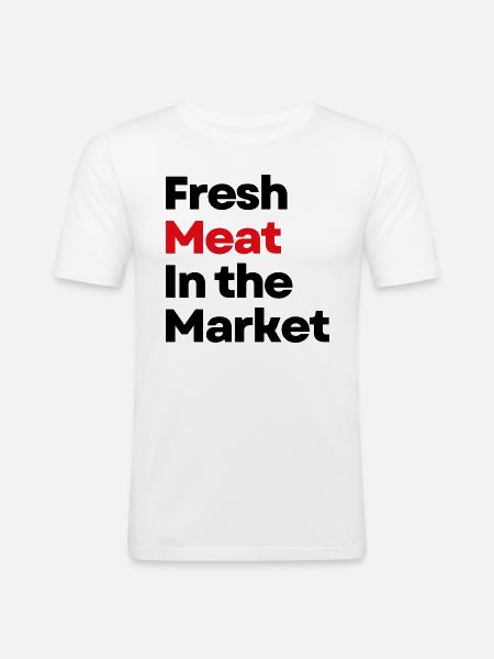 Frischfleisch auf dem Markt - Männer Slim Fit T-Shirt - Weiß