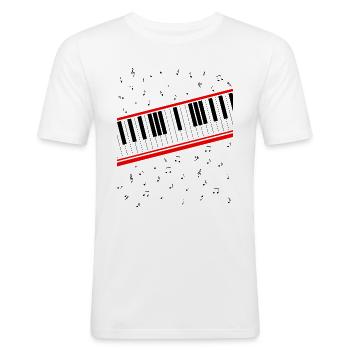 Beat It - Männer Slim Fit T-Shirt - Weiß - Vorne - Nik (191cm)