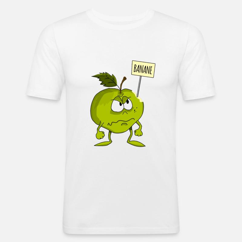 Apfel oder Banane? - Männer Slim Fit T-Shirt - Weiß