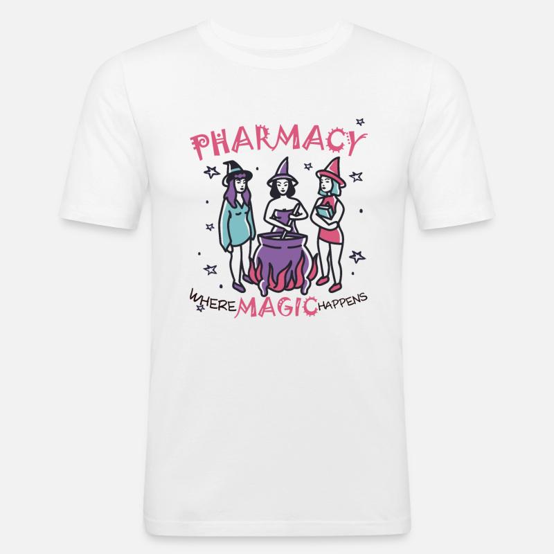 Apotheke | Where magic happens - Männer Slim Fit T-Shirt - Weiß