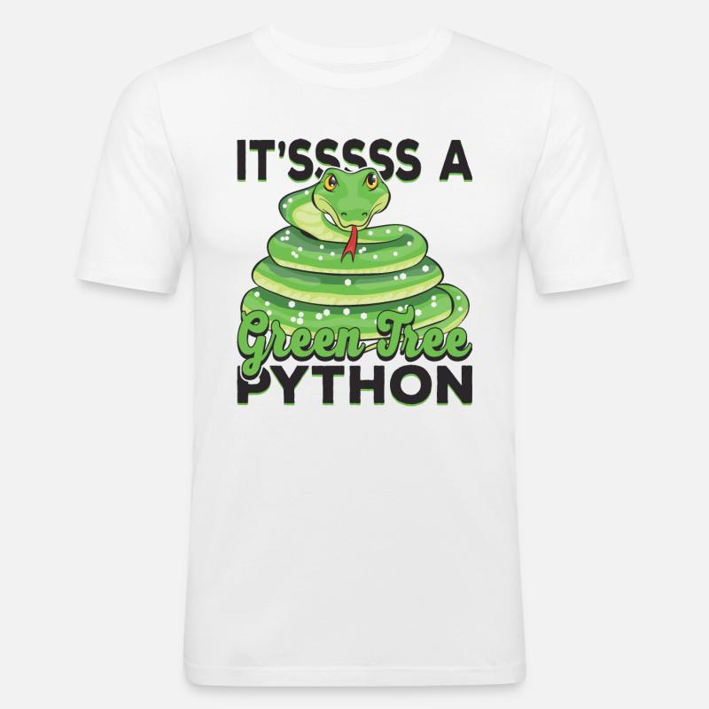 It'sssss a Green Tree Python - Men's Slim Fit T-Shirt - white