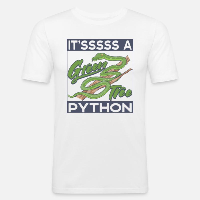 It'sssss a Green Tree Python - Men's Slim Fit T-Shirt - white