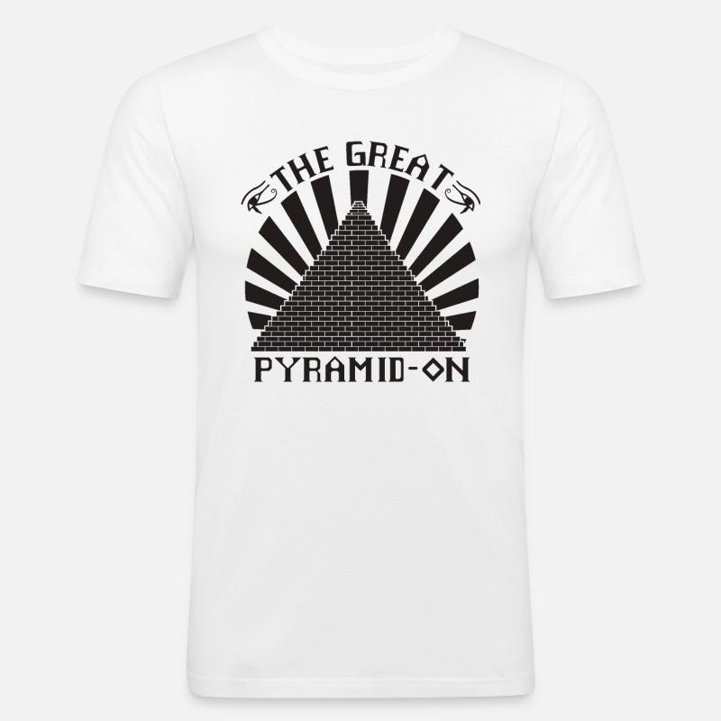 Die Große Pyramide - Männer Slim Fit T-Shirt - Weiß