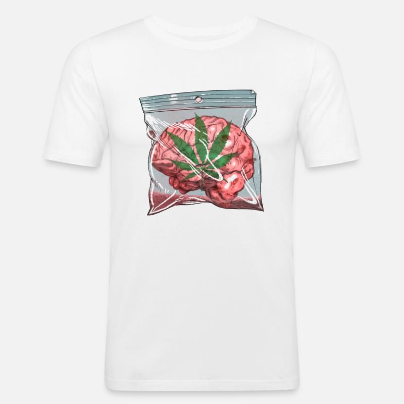 Brain - T-shirt près du corps Homme - blanc