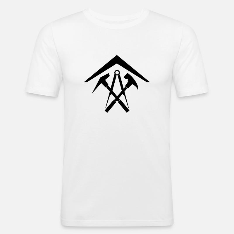 Dachdecker - Männer Slim Fit T-Shirt - Weiß