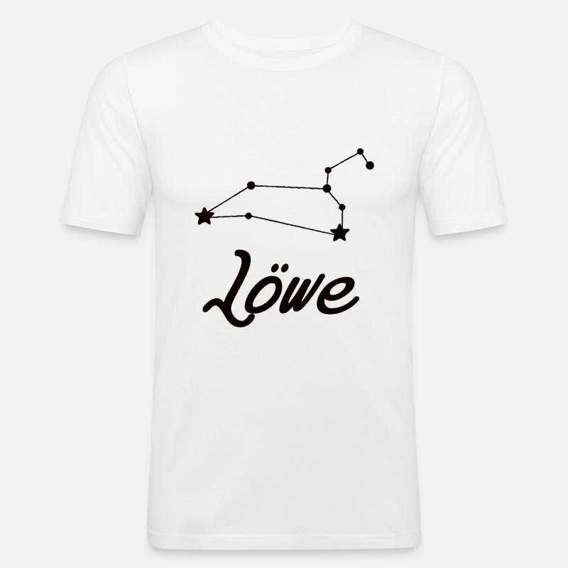 Sternzeichen Löwe - Tierkreiszeichen - Männer Slim Fit T-Shirt - Weiß