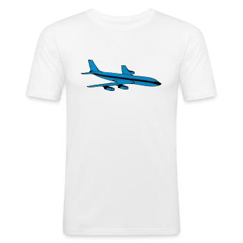 Flugzeug passagierflugzeug fliegen urlaub reisen - Männer Slim Fit T-Shirt - Weiß - Vorne - Nik (191cm)