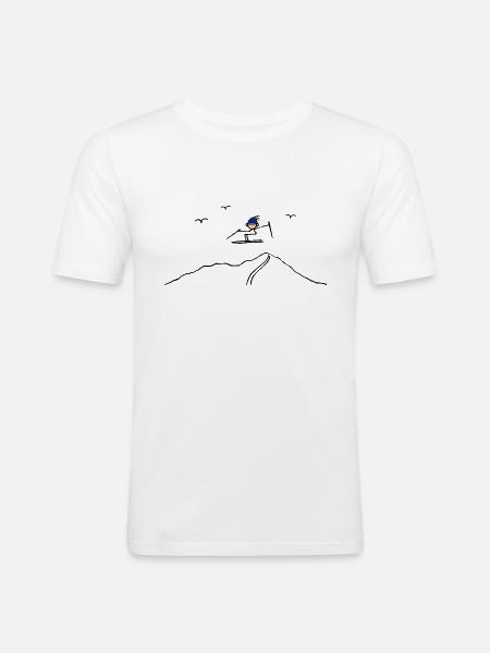 Skier Jump Srpingen Flying - Men's Slim Fit T-Shirt - white