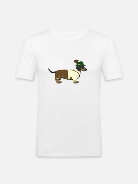 Teckel Bavière - T-shirt près du corps Homme - blanc