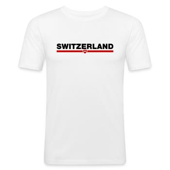 Switzerland - Männer Slim Fit T-Shirt - Weiß - Vorne - Nik (191cm)