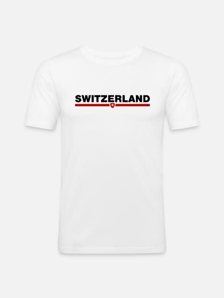 Switzerland - Men's Slim Fit T-Shirt - white